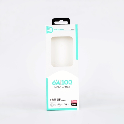 사용자 지정 접이 가능한 상자 USB 데이터 케이블 라인 포장 종이 상자 투명한 창 필름