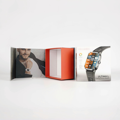 Custom Logo UV Printed Paper Rigid Cardboard Single Watch Box Packaging C2s Art Paper Magnetic Gift Boxes