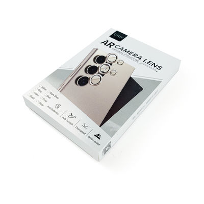 사용자 정의 인쇄 은색 종이 접이식 카메라 렌즈 보호대 커버 카메라 강화 유리 포장 상자 (창 포함)